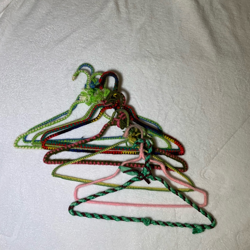 Vibrant Handmade Crochet Hanger Set of 9
